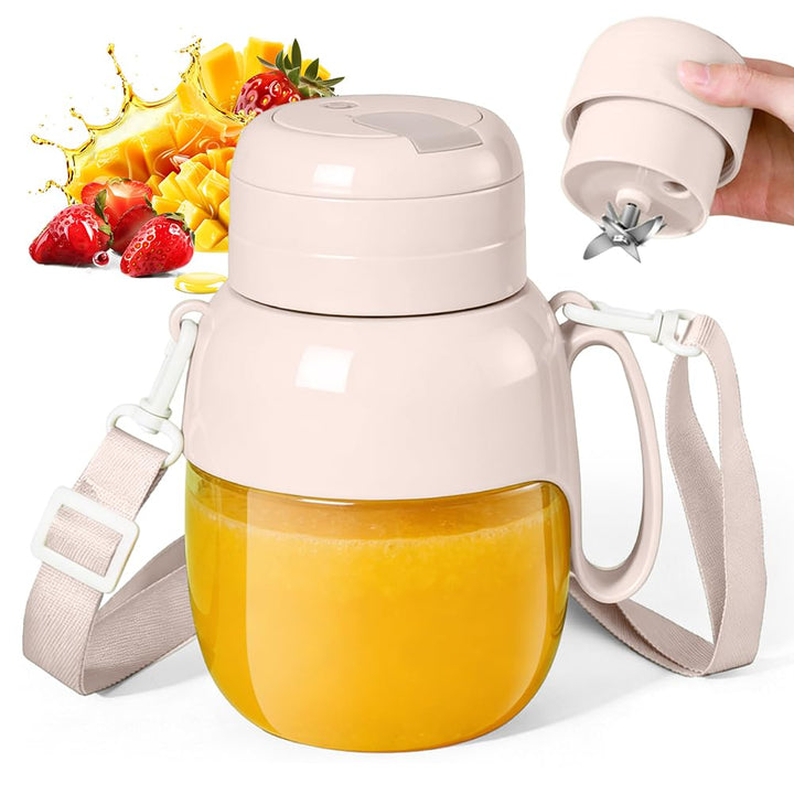 Tragbarer Mixer & Smoothie Maker, 1000ML Grosser Mixer Smoothie Maker mit Trinköffnung & Trageriemen