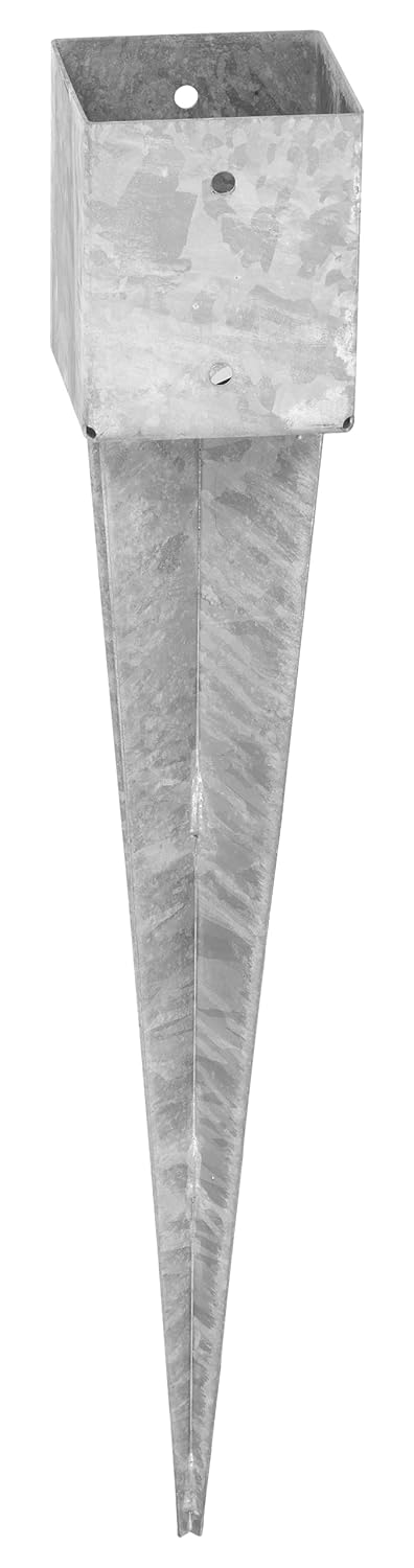 ADGO Einschlagbodenhülse - 4er Set Pfostenträger 90x90 Länge 750 mm - Zaunpfostenträger - Bodenanker