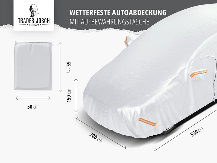 Trader Josch Autoabdeckung (530 x 200 x 150 cm) - Universal Auto Abdeckplane Winddicht, wasserdicht