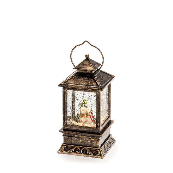 Konstsmide 2808-000 LED Schneelaterne mit Schneemann / für Innen (IP20) / 1 warm weisse Diode / Batt