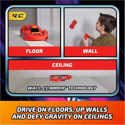 Air Hogs Zero Gravity Sprint Wall Climber, ferngesteuertes Auto, wiederaufladbar über USB, ferngeste