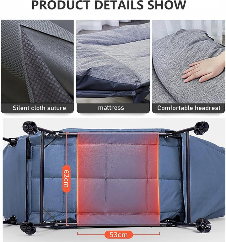 Sonnenliege Gartenliege Klappbar mit Auflage, Liegestuhl Klappbar Feldbett mit Liegefunktion, Grossz