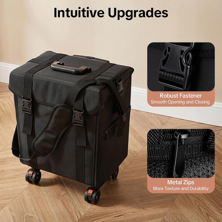 2 In 1 Kosmetik Trolley Multi-Function Friseurkoffer Professionelle Schwarz Kosmetikkoffer Beauty To