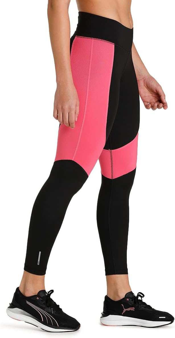 PUMA Damen Tights, Black Sunset Pink