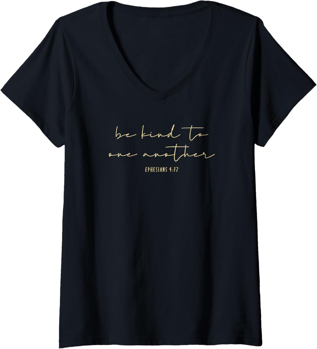 Damen Trendy Be Kind To One Another Flower Bouquet Front & Back T-Shirt mit V-Ausschnitt
