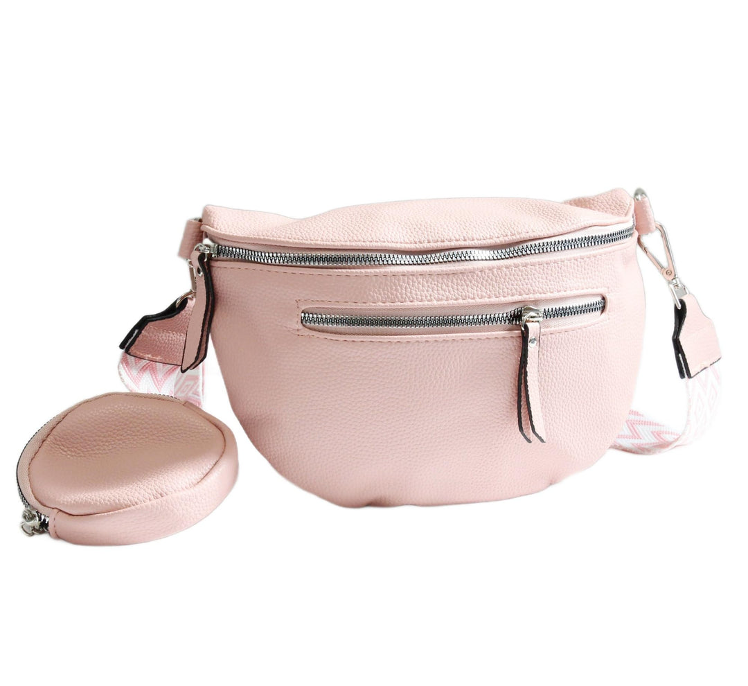 irisaa Umhängetasche Damen Crossbody Bag, 3 in 1 Schultertasche, Bauchtasche mit Reissverschluss und