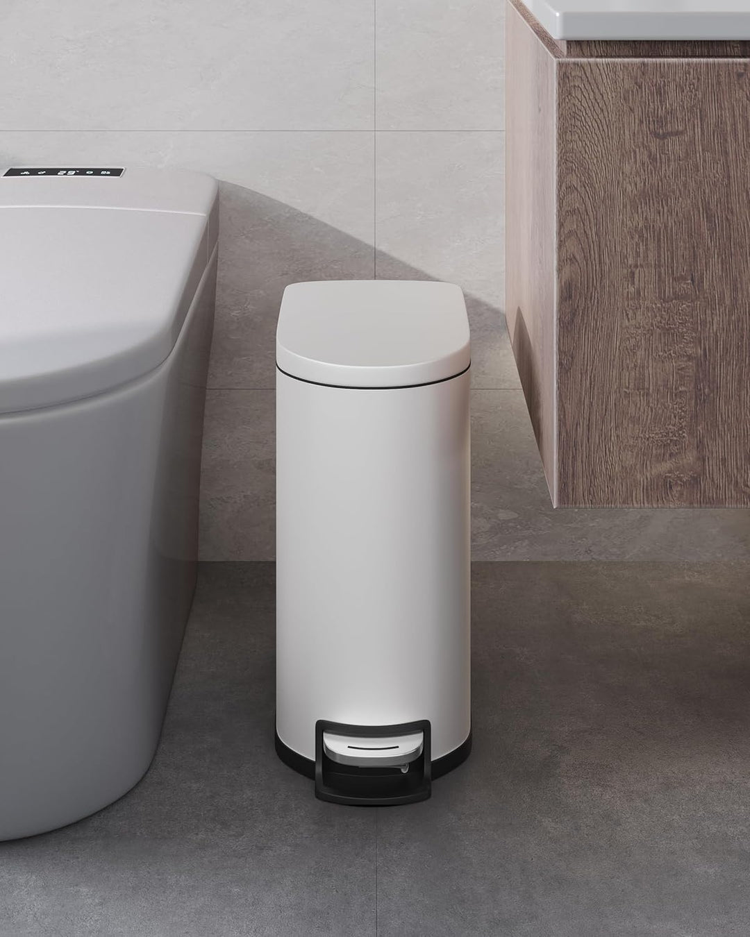 GarveeHome 50 Liter- und 10 Liter-Metallmülleimer-Set, rostfreier Küchen Mülleimer mit Deckel, pedal