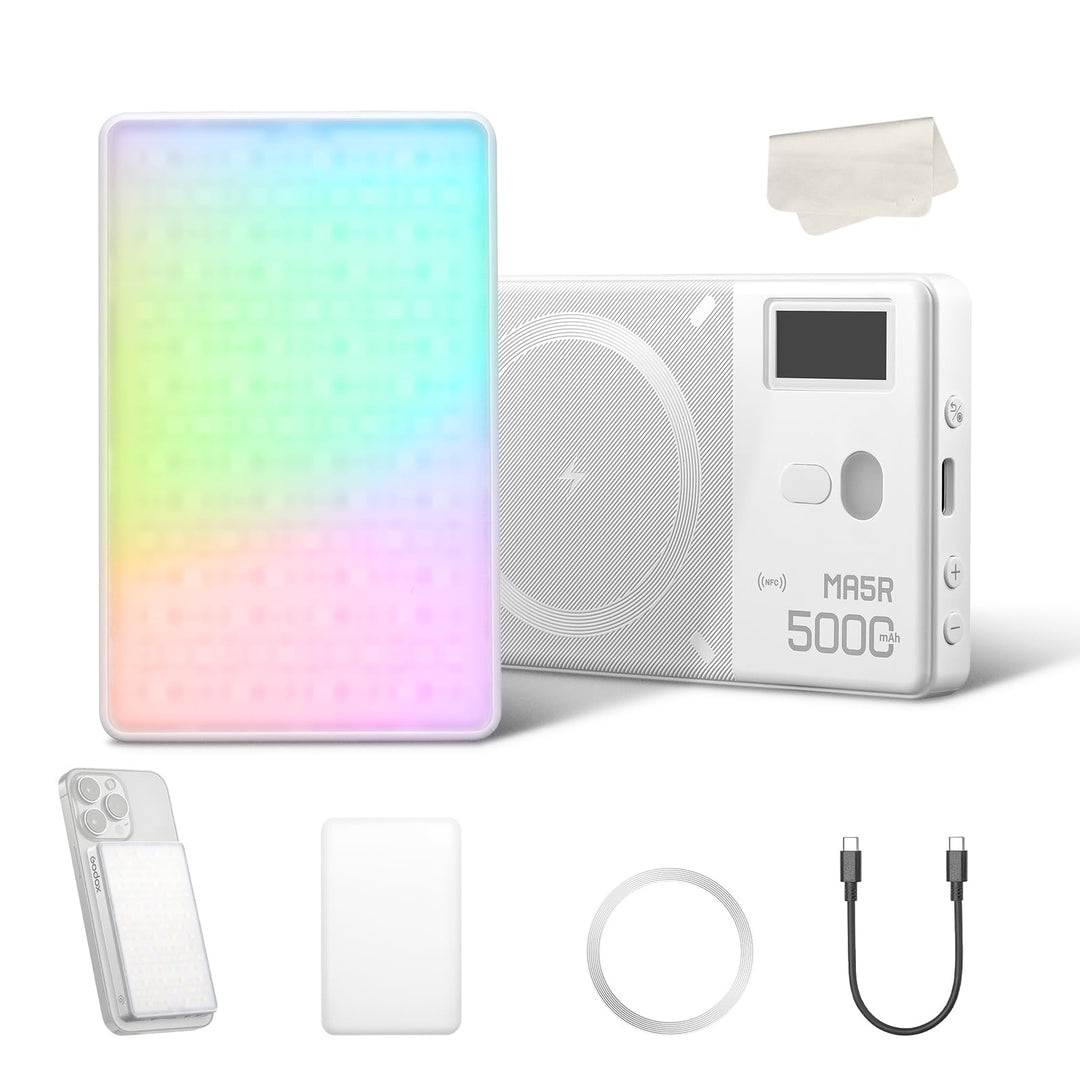 Godox MA5R magnetisches RGB-Videolicht mit 14-FX-Lichteffekten, magnetisches Telefonlicht, dimmbar 1