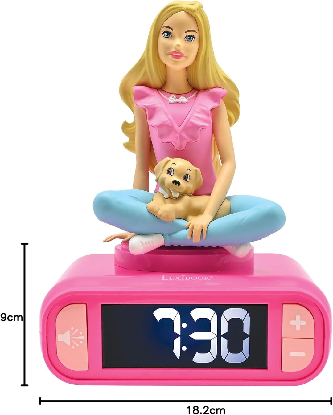 Lexibook RL800BB, Mattel, Barbie Nachtlicht Wecker, Klänge und Melodien, LCD-Bildschirm mit Hintergr