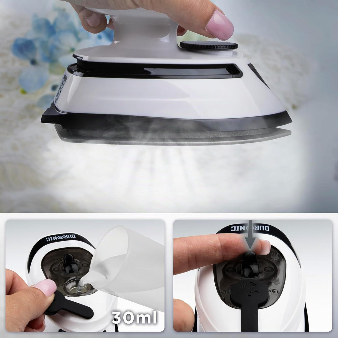 Duronic SI4 WB Mini Reisebügeleisen, 420W Mini Bügeleisen, Dampfbügeleisen 30ml Wassertank, kleines