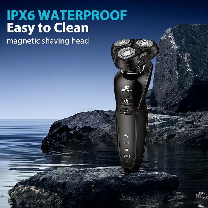 Aolso Rasierer Herren Elektrisch, 3 IN 1 Elektrorasierer mit Nasen-/Kotelettenaufsatz, IPX6 Waterpro