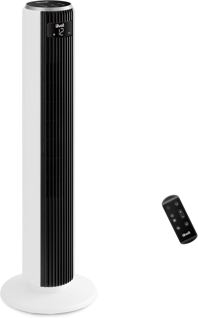 Levoit 20 dB sehr leiser Turmventilator mit Fernbedienung, 7,9 m/s Ventilator mit Kühlung, 90° oszil