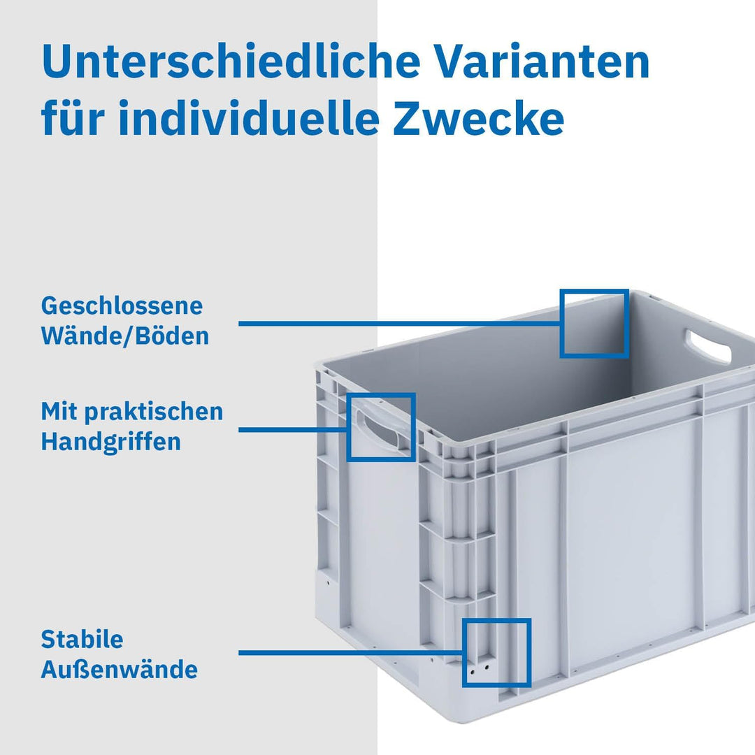 Eurobehälter 600x400mm / 60x40cm | Verschiedene Höhen und Farben/Stapelbehälter | Stapelbox | Transp