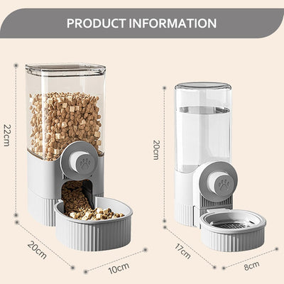 Hanging Automatic Food Water Dispenser, All-in-One Gravity Pet Feeder, Katzenfutter und Wasserspende