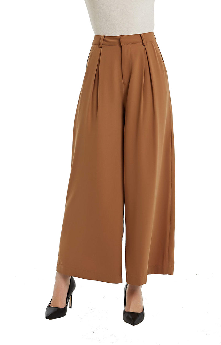 Tronjori Damen Hose Weites Bein Frauen Lange Hose mit Taschen Einfarbig Lose elastische Hohe Taille