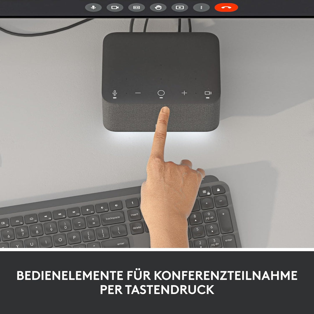 Logitech - Logi Dock, All-in-One USB C Laptop- Dockingstation, Lautsprecher, Noise Cancelling Mikrof