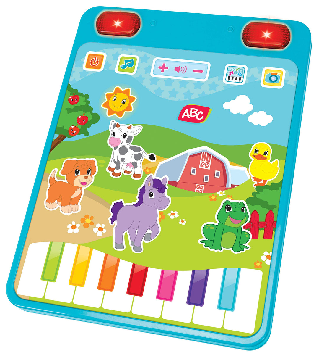 Simba 104010076 - ABC Spass Tablet, mit Licht und Soundfunktion, spielt 20 Melodien, viele Tier- und