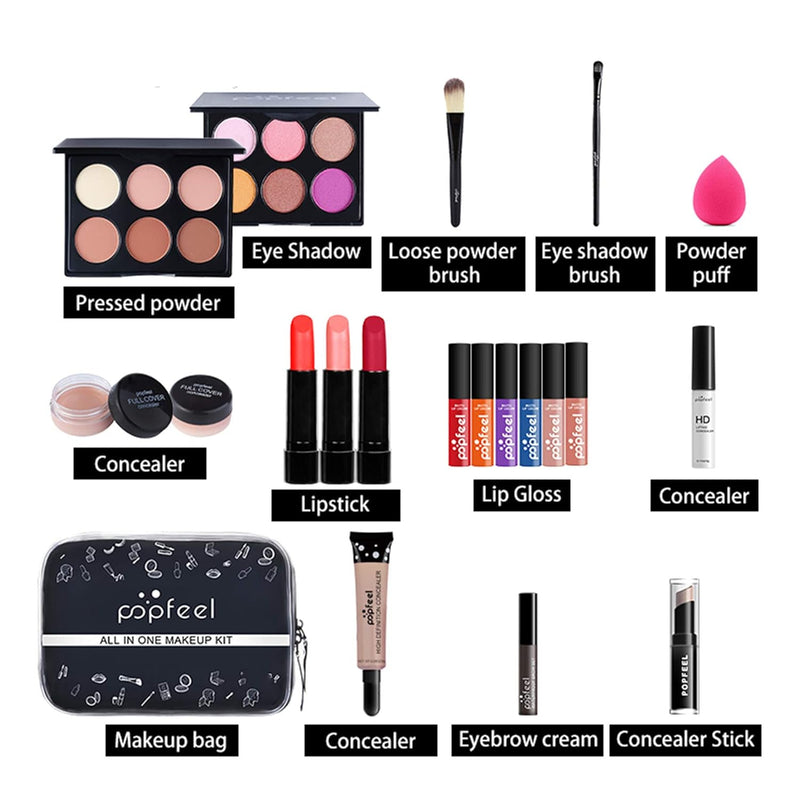 20St Schminkkasten Make-Up Set, Professionelles Kosmetische Schmink Set mit Lidschatten Lippengloss