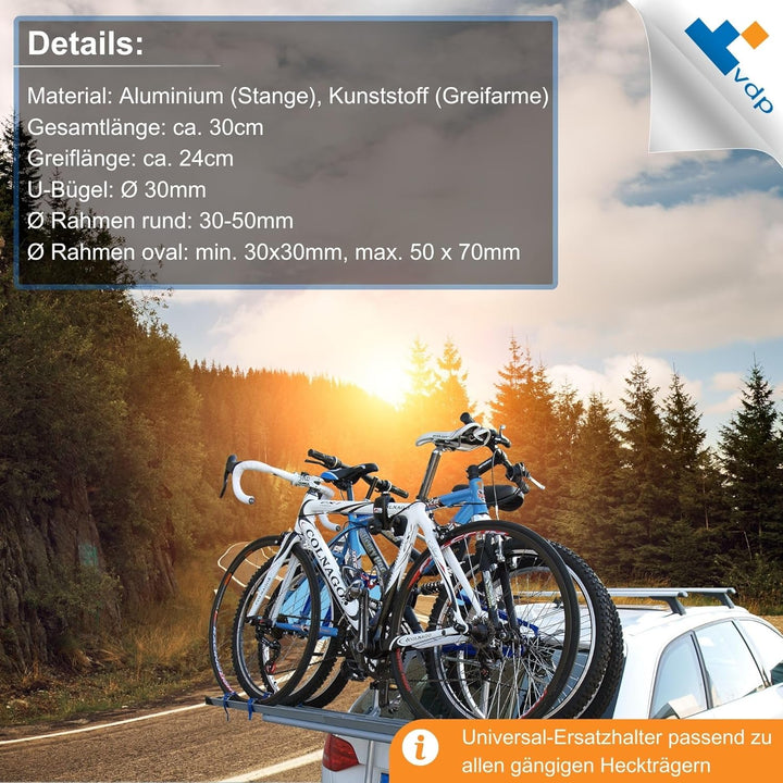 universal Rahmenhalter für Fahrradträger - 17/30 / 48cm - Rahmenhalterung Ersatzhalter für Fahrrad H
