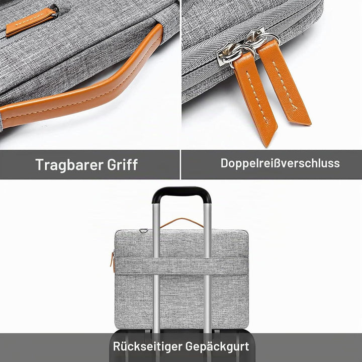 MOSISO 360 Laptoptasche, Wasserdicht Laptop Schultertasche, Stossfest Umhängetasche mit 4 Reissversc