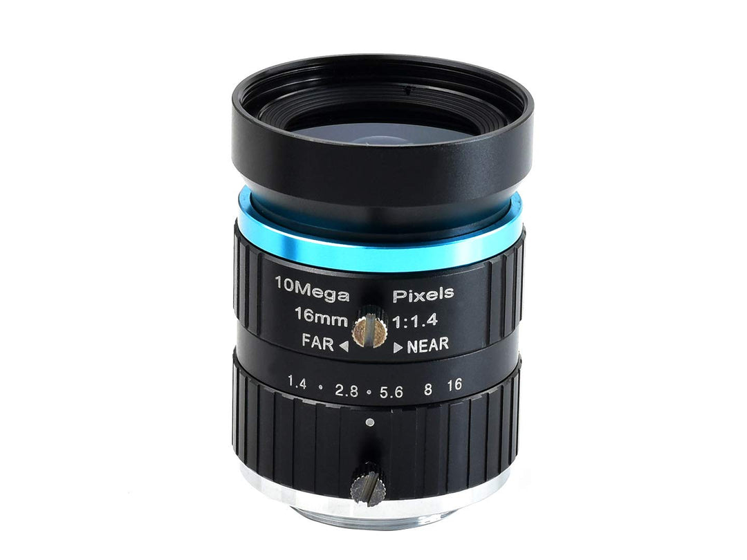 Waveshare Quality Industrial Telephoto Lens with 16mm Focal Length, Multi Field Angle and C-Mount Co
