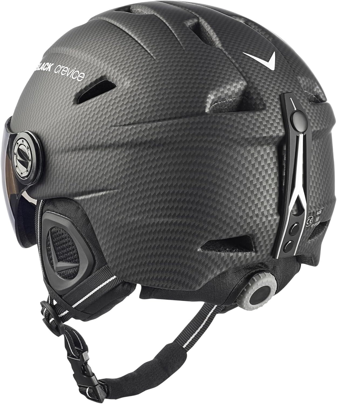 Black Crevice Skihelm Silvretta I Skihelm mit Visier im Pilotenstyle I Skihelm Herren & Damen I Skih