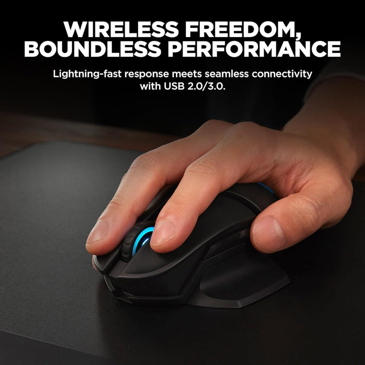 OMEN Photon Gaming Maus (kabellos, Qi Charging, bis zu 16.000 dpi, 11 programmierbare Tasten, RGB-Be