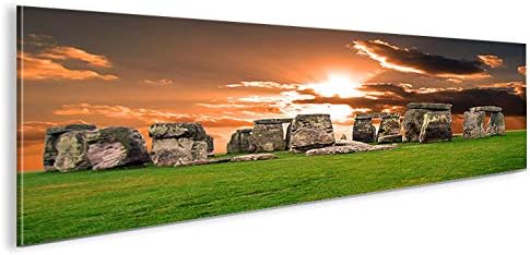 islandburner Bild Bilder auf Leinwand Stonehenge V4 Panorama XXL Poster Leinwandbild Wandbild Dekoar