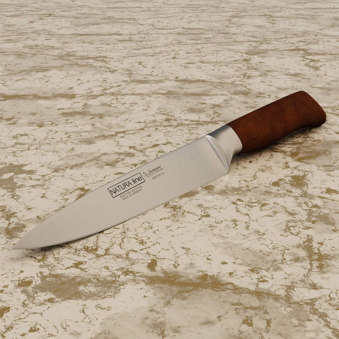 Burgvogel Solingen Natura Line, Zubereitungsmesser Holzgriff, rot satiniert, geschmiedet, 15 cm, seh