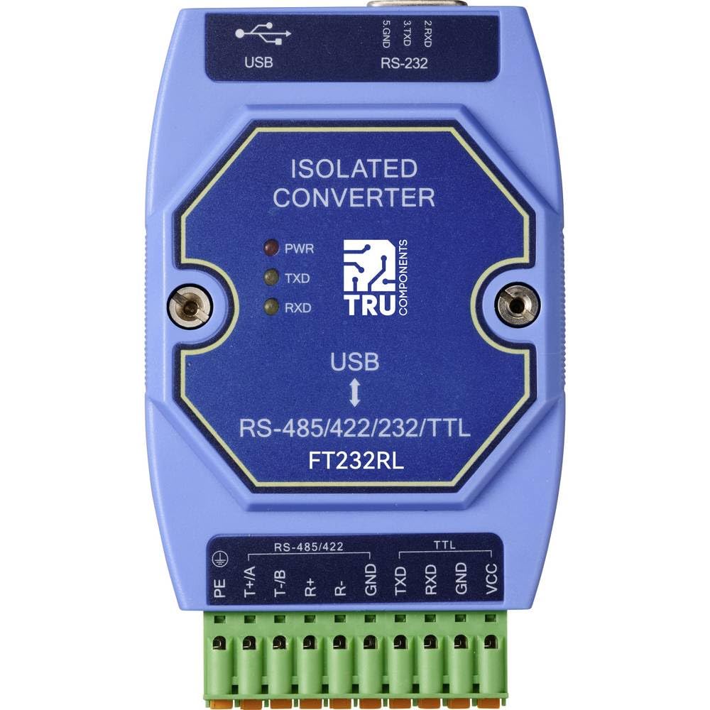 TRU Components TC-12626056 TC-E810-U15 Seriell Umsetzer USB, RS-422, RS-485, Sub-D9 3.3 V, 5V 1St.