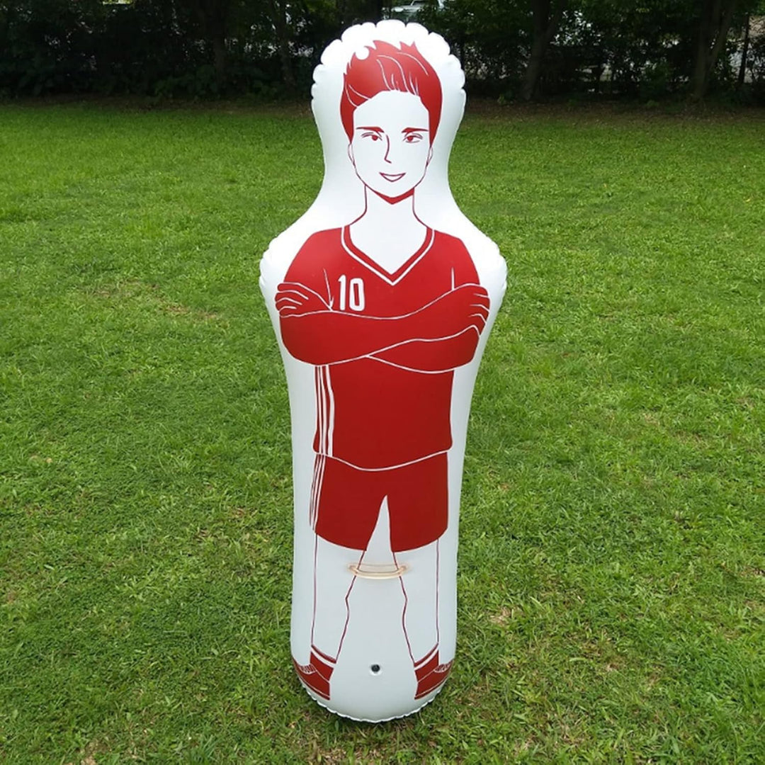 Aufblasbarer Fussball Dummy, 160cm, Rot, Torwart Training Equipment für Fussballübungen, Dribbling u
