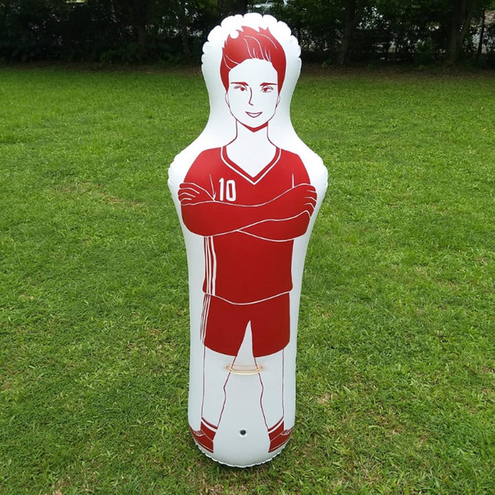 Aufblasbarer Fussball Dummy, 160cm, Rot, Torwart Training Equipment für Fussballübungen, Dribbling u