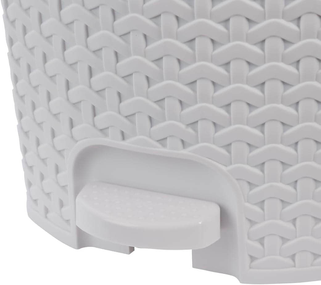 keeeper Treteimer, Mülleimer mit Tretpedal, 5,5 l, 22,5 x 24 x 26 cm, Tjark, Weiss (Nordic White) No