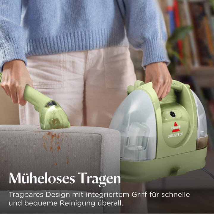 BISSELL Little Green, Polsterreiniger Gerät, Teppichreiniger für Alltägliche Flecken & Verschmutzung
