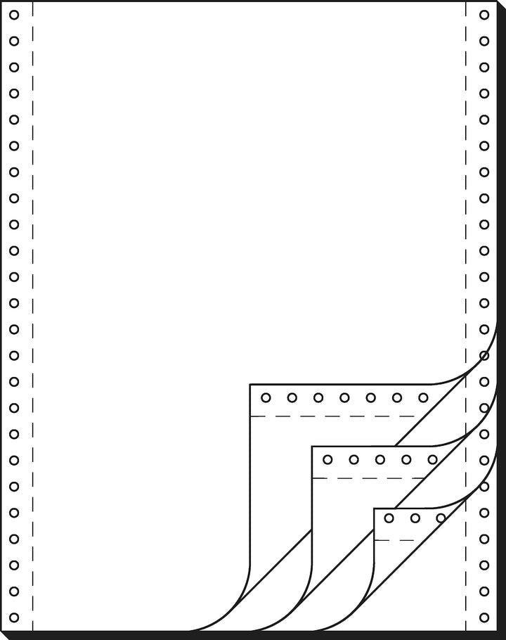 91400 Endlospapier 4-fach, 12 Zoll x 240 mm (A4 hoch), 52/53/53/52 g, 500 Sätze LP, SD 4fach, 4fach