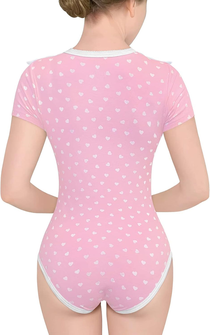 LittleForBig Baumwolle Strampler Onesie Pyjamas Bodysuit - Precious geraffte Schleife Lätzchen Stram