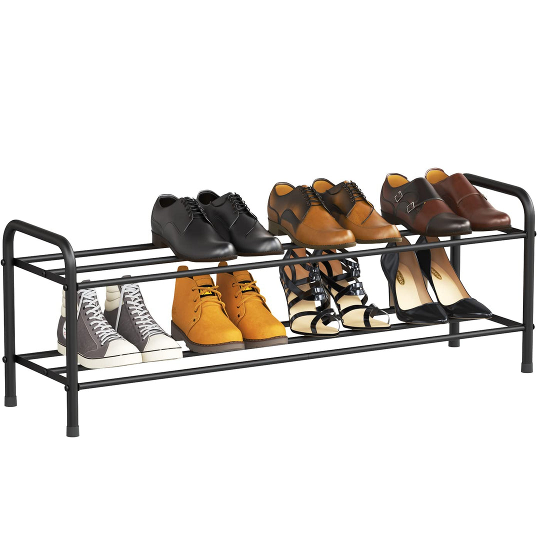 FANHAO Schuhregal, Schuhregale 2 Ebenen Edelstahl, Schuh-Organizer für bis zu 9-12 Paar Schuhe, Schu