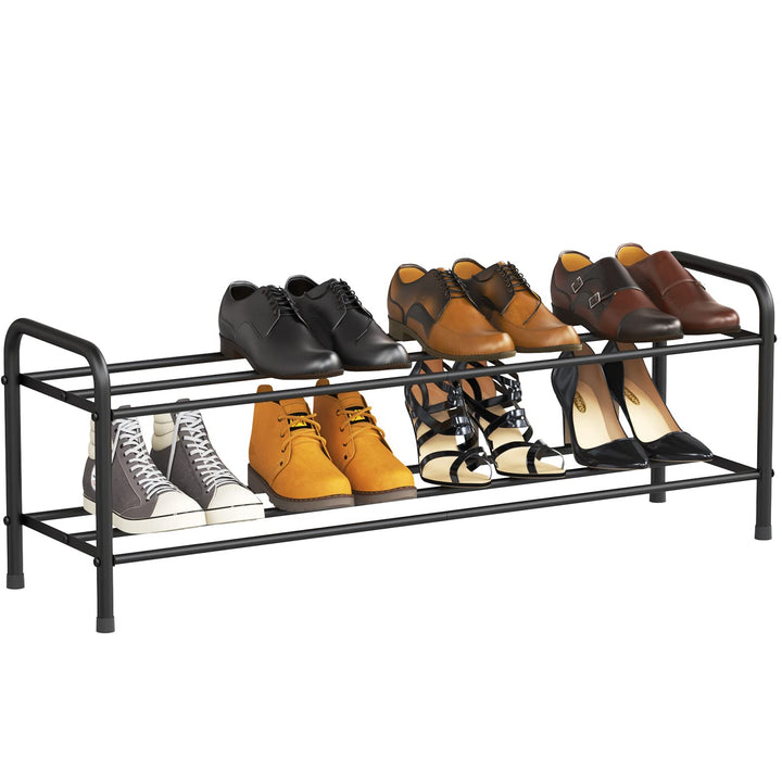 FANHAO Schuhregal, Schuhregale 2 Ebenen Edelstahl, Schuh-Organizer für bis zu 9-12 Paar Schuhe, Schu
