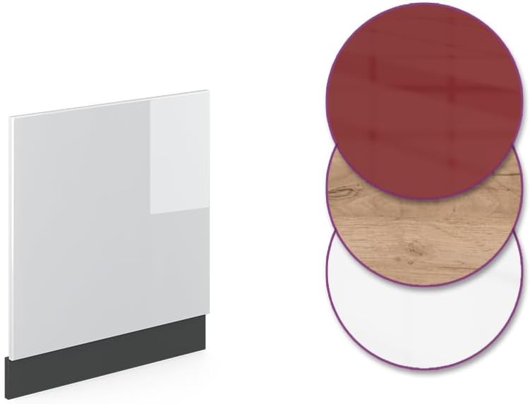Vicco Frontblende R-Line, Weiss Hochglanz/Anthrazit, 60 cm ohne Arbeitsplatte Weiss Hochglanz Geschi