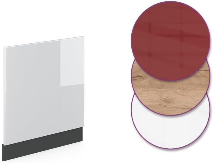 Vicco Frontblende R-Line, Weiss Hochglanz/Anthrazit, 60 cm ohne Arbeitsplatte Weiss Hochglanz Geschi
