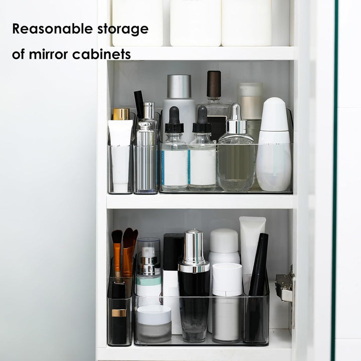 SHIMOYAMA Make-Up Organizer, 2-Pack, Kunststoff Kosmetik Aufbewahrungsbox für Schminktisch Badezimme