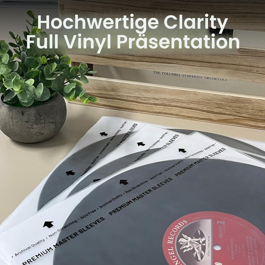 Schallplatten Innenhüllen 7 Zoll, 50x LP Schutzhüllen Antistatisch | Master Schallplatten Hüllen aus