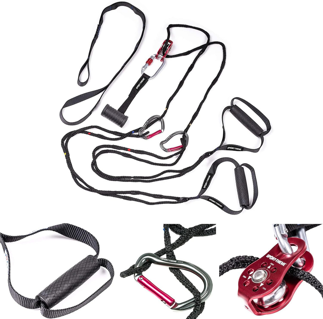 Sport-Thieme Schlingentrainer Switch | Sling Trainer mit Umlenkrolle | Variierbare Seillänge | Türan
