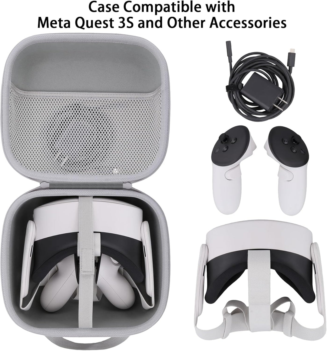 co2CREA Hart Reise Schutz Hülle Etui Tasche für Quest 3S All-in-one VR Gaming Headset (Nur Hülle, VR