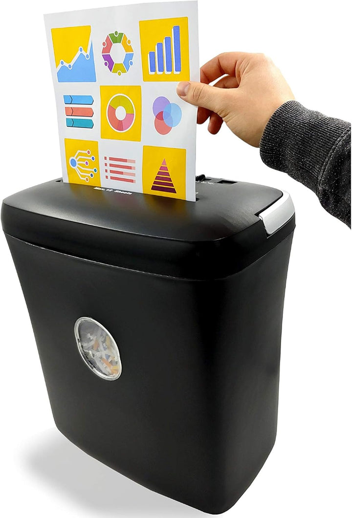 Aktenvernichter Kreuzschnitt - 12 Blatt mit riesen 21L Behälter - Sehr schneller Premium Hochsicherh