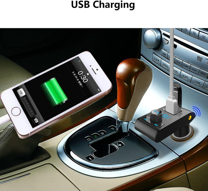 MASO FM Transmitter, Bluetooth 4.2 USB LCD Auto Bluetooth Wireless Radio Adapter Ladegerät MP3 Playe
