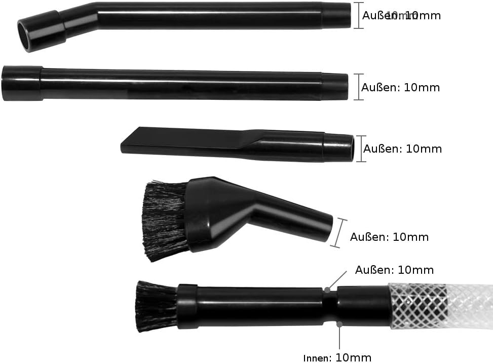 Trade-Shop 9in1 Set: PC Reinigungs-Set/Säuberungs-Set (8-teilig) + Anschluss-Adapter für Dyson V7 V8