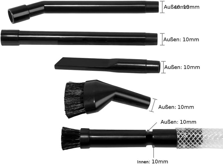 Trade-Shop 9in1 Set: PC Reinigungs-Set/Säuberungs-Set (8-teilig) + Anschluss-Adapter für Dyson V7 V8