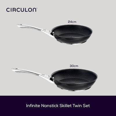 Circulon Infinite Pfannenset Induktion 2-teilig - Bratpfanne 25cm und 30cm im Set - Antihaft Pfanne