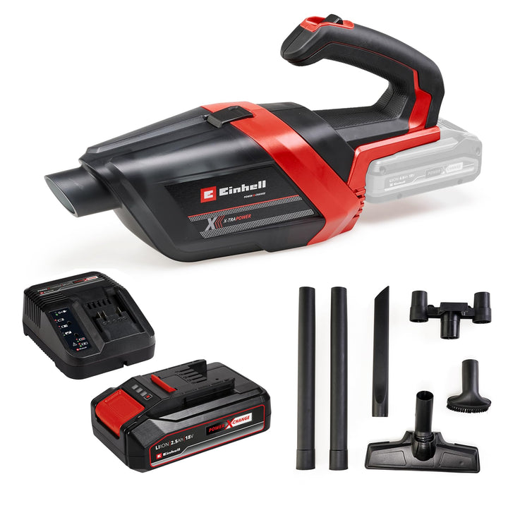 Einhell Akku-Handstaubsauger TE-HV 18/06 Li Power X-Change (18 V, 72 mbar Saugleistung, inkl. Fugend